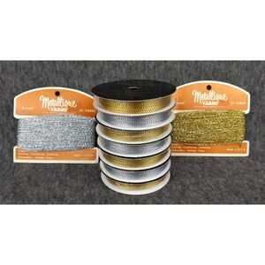 Wrights Metallic Cord & Metallique Yarn Craft Gift Wrap Christmas Gold Lot/9 NEW